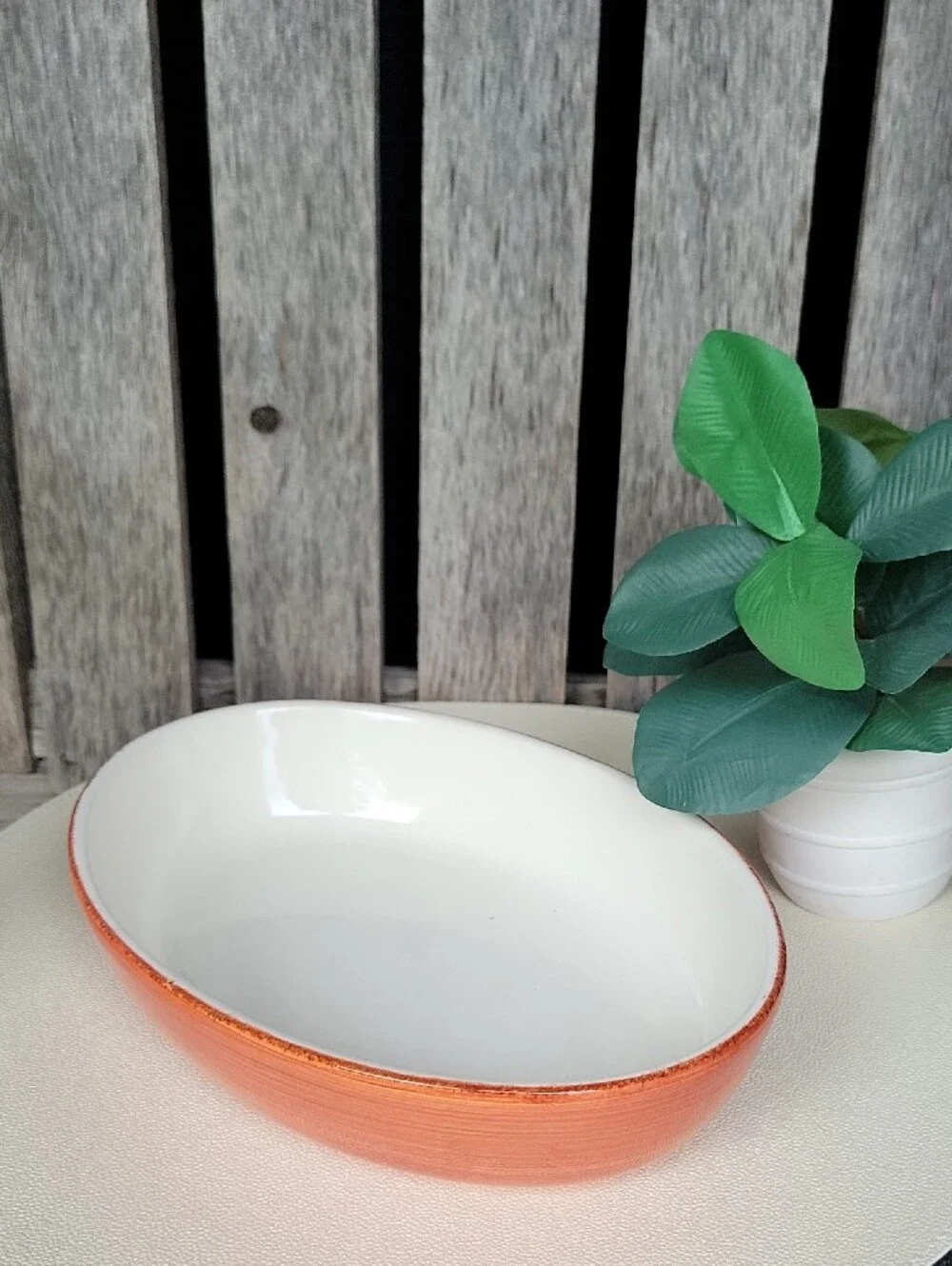 Brushed Coral Glazed Stoneware Serving Bowl - La Ceramica D'Italia